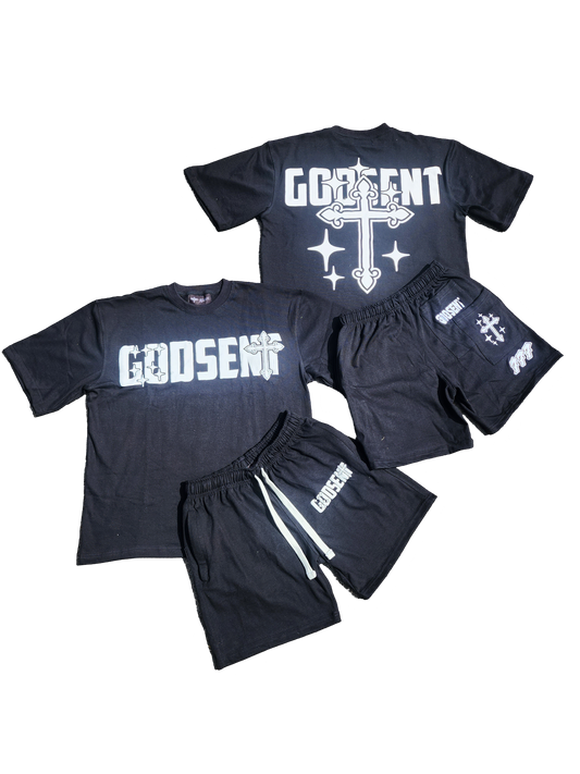 'Charcoal' v2 Shorts + Tshirt Set